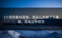 17c官网看似简单，其实心态崩了又重建，就是这种感觉