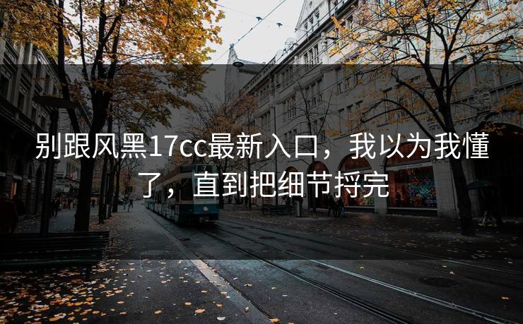 别跟风黑17cc最新入口,我以为我懂了,直到把细节捋完 别跟风黑17cc最新入口,我以为我懂了,直到把细节捋完