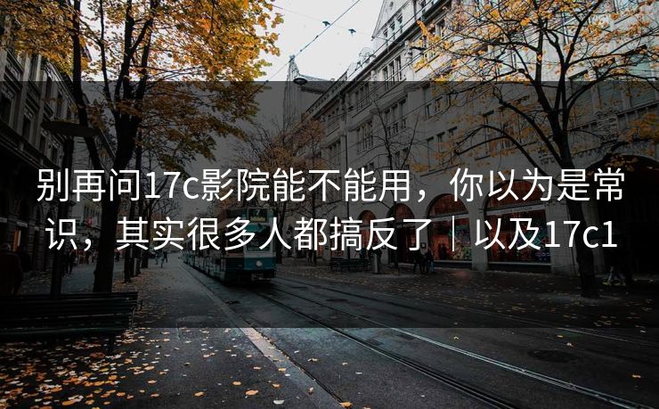 别再问17c影院能不能用，你以为是常识，其实很多人都搞反了｜以及17c1  第1张