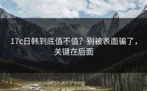 17c日韩到底值不值？别被表面骗了，关键在后面
