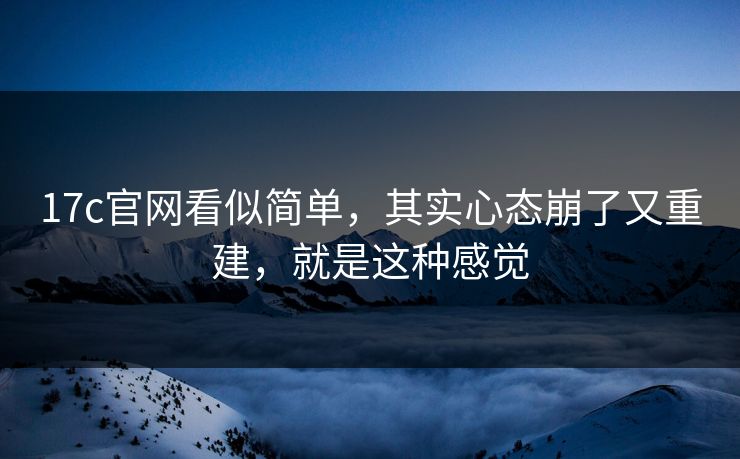 17c官网看似简单，其实心态崩了又重建，就是这种感觉  第1张