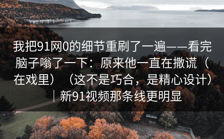 我把91网0的细节重刷了一遍——看完脑子嗡了一下：原来他一直在撒谎（在戏里）（这不是巧合，是精心设计）｜新91视频那条线更明显  第1张